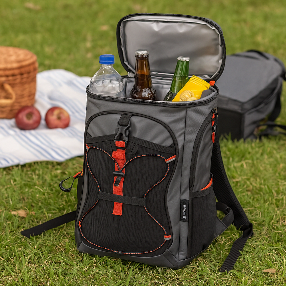 Arctic Zone Titan Deep Freeze 24 Can Insulated Backpack Cooler Gray/Orange