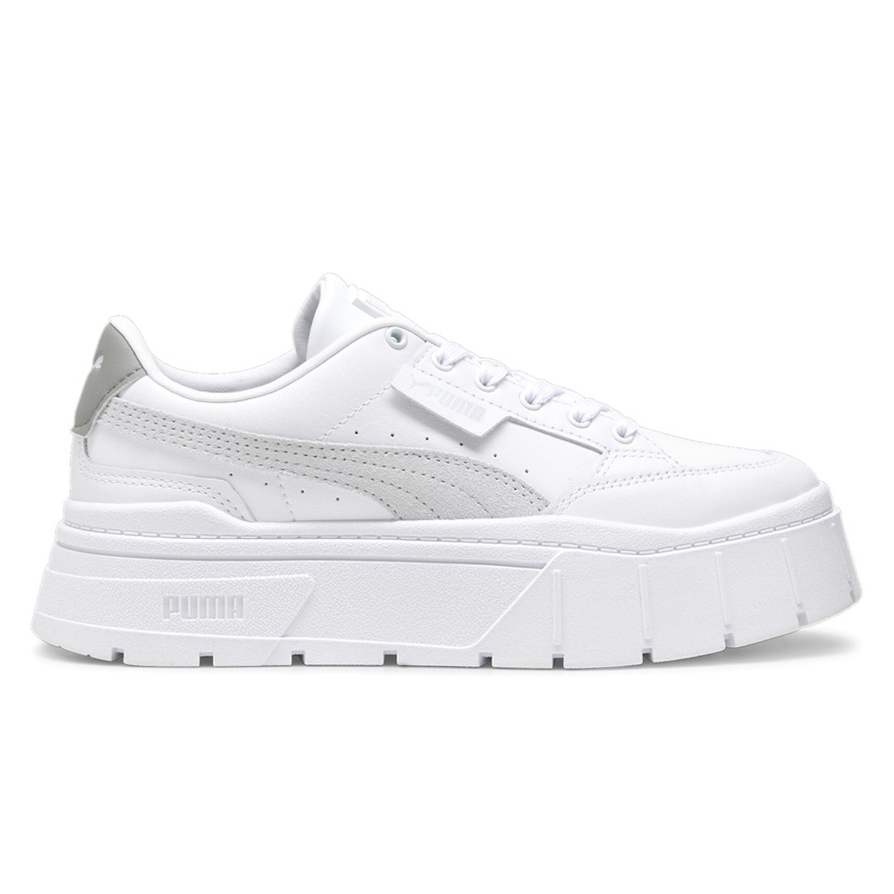 PUMA Mayze Stack Platform Lace Up  Womens White Sneakers Casual Shoes 38436318