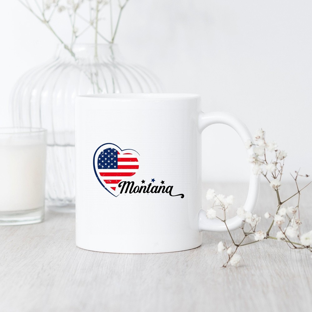 Montana Heart Flag Mug - State Pride Gift with Iconic Design