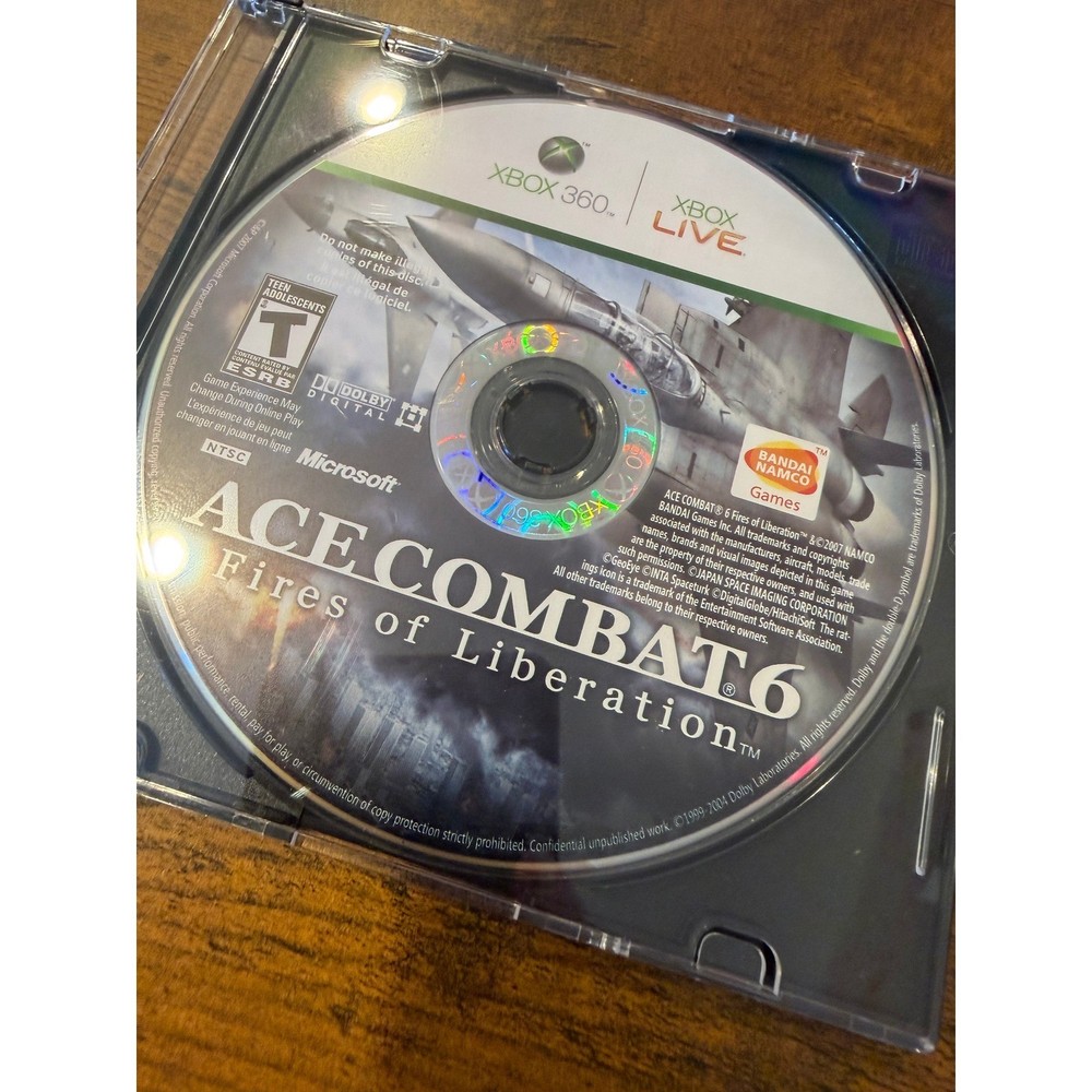 Ace Combat 6 Fires of Liberation Xbox 360 Bandai Namco Microsoft Flight Sim Disc-image