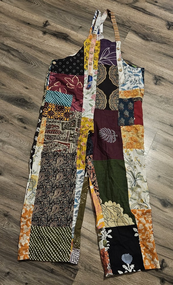 Kathmandu Imports Women's Patchwork Overalls One Size Fits Most Small To XL