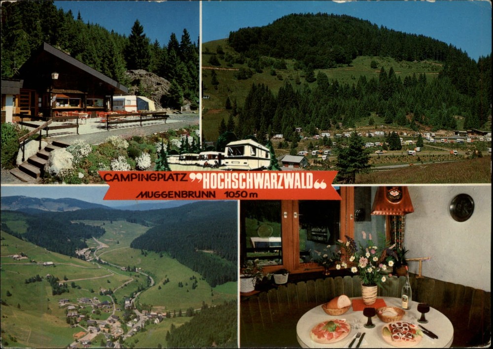 Germany Camping Hochschwarzwald Muggenbrunn ski resort multiview ~ postcard