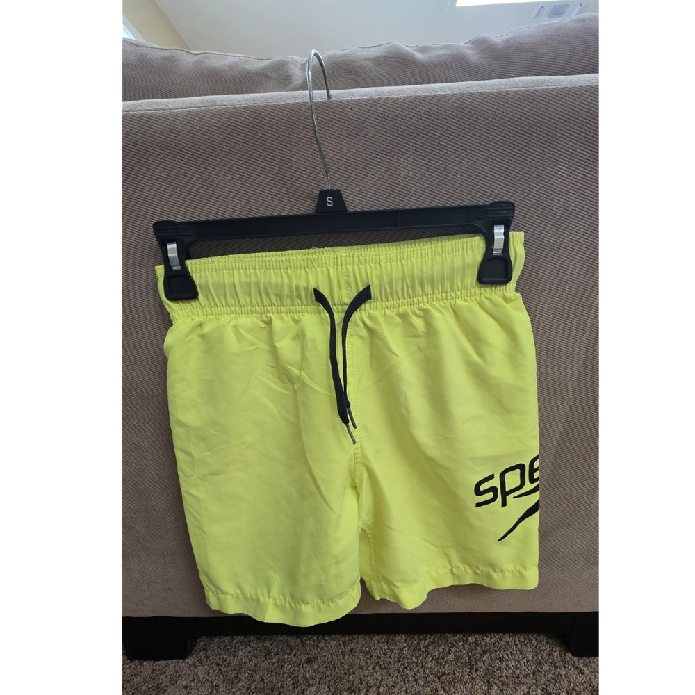 Speedo Boys Bright Yellow Solid Swim Trunks Size S Ch 7/8 Years
