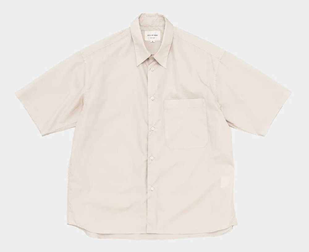 STILL BY HAND Light Beige Short Sleeve Shirt Size 48 (L) SH07252