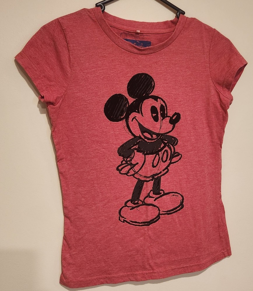 Mickey Mouse Tshirt Disney Red Youth Sz Small Preowned