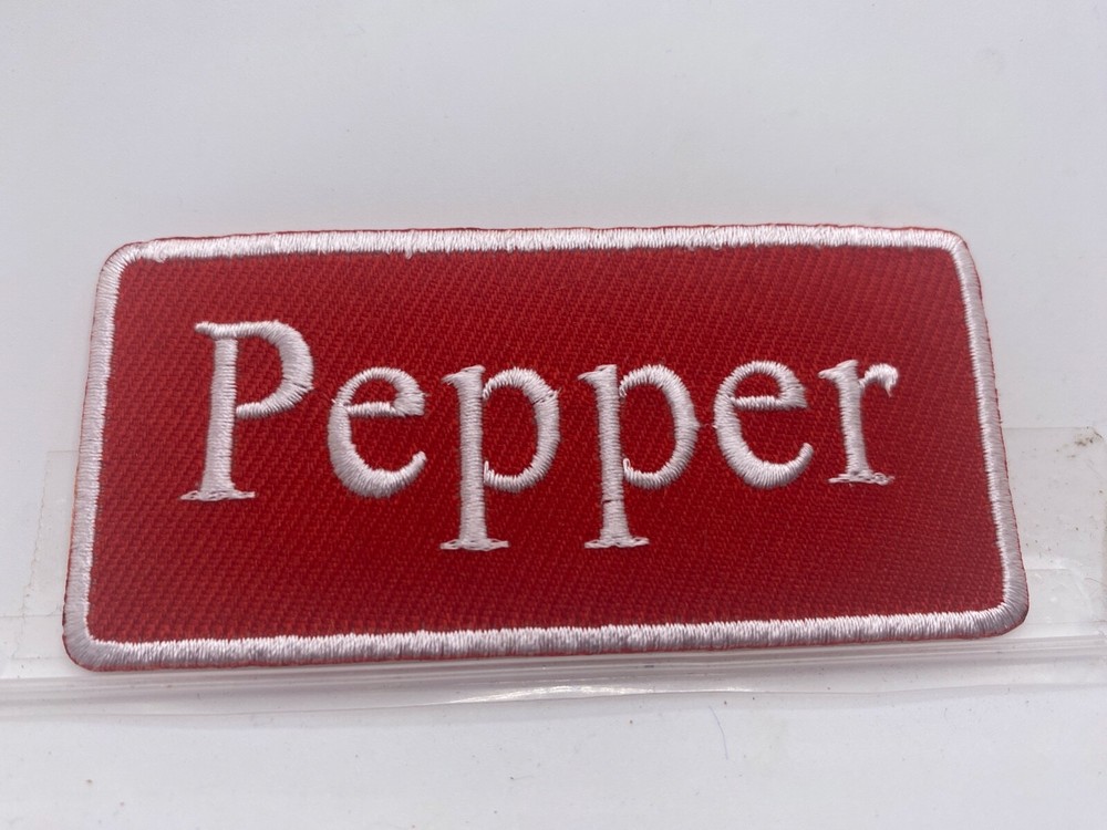 PEPPER  NEW EMBROIDERED  SEW / IRON ON NAME PATCH ASSORTED COLORS