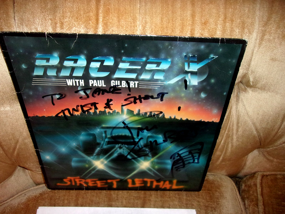 RARE     Racer X LP - Street Lethal - Paul Gilbert   Autographed  !!!      EX