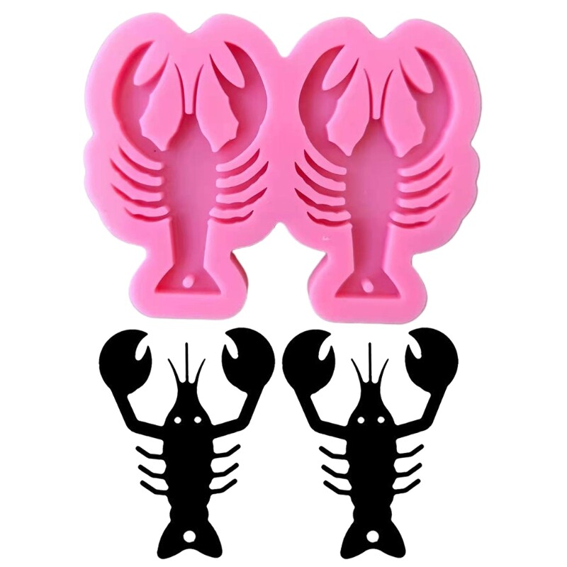 Lobster Keychain Earrings Epoxy Resin Mold DIY Jewelry Pendant Silicone