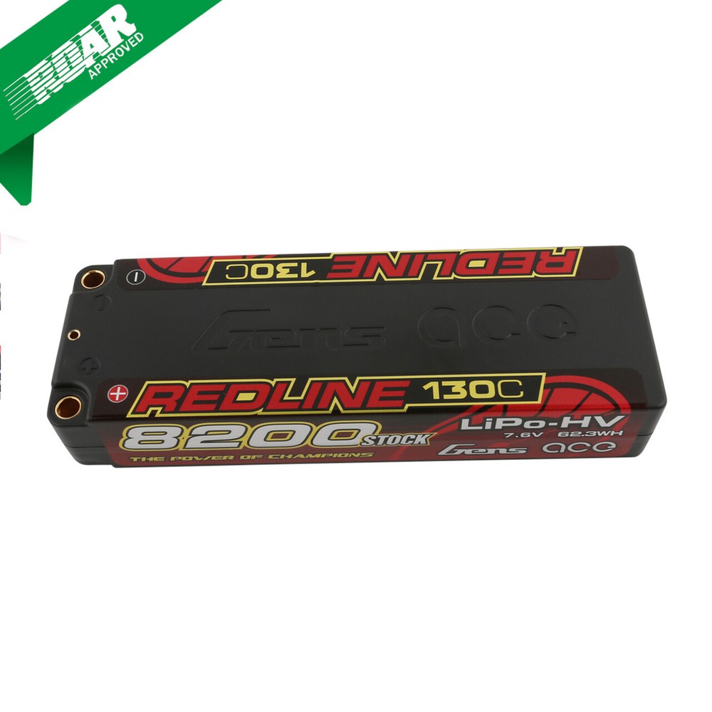 Gens Ace 130C 8200mAh 7.6V 2S Lipo Battery HardCase HV For 1/10 RC Racing Car US-image