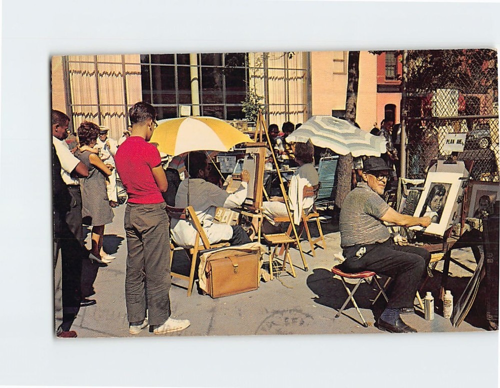 Postcard Scene of the Open-Air Art Exhibition Greenwich Village