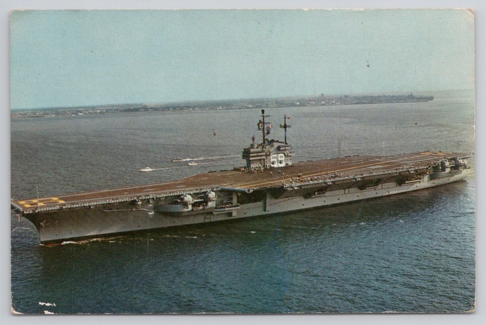 USS Forrestal Aircraft Carrier Chrome Postcard Norfolk VA US Navy Ship