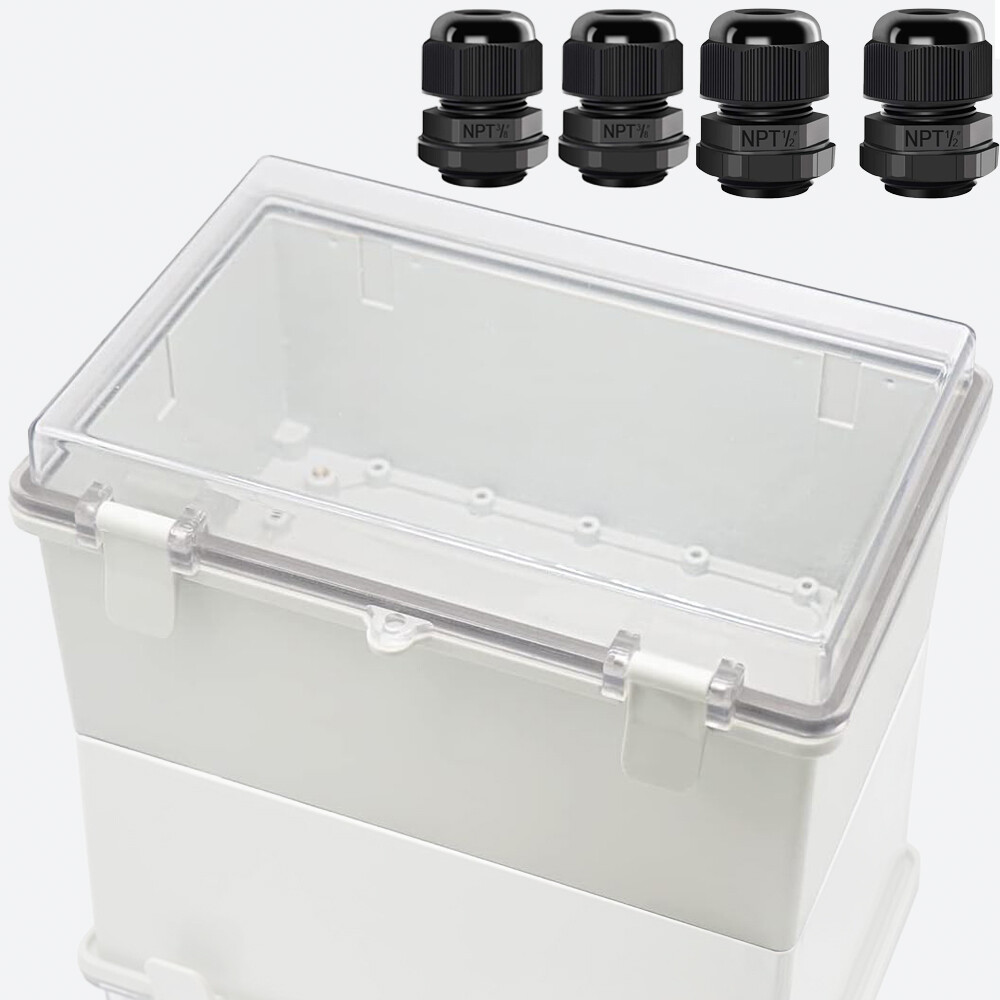 Plastic Electrical Enclosure Box Clear Cover Waterproof Project Case Dustproof