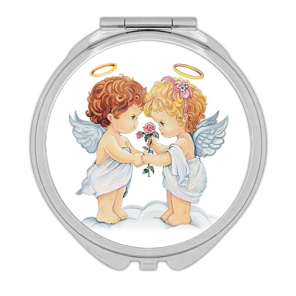 Gift Compact Mirror : Victorian Angel Cherub Vintage Retro Religious Cute