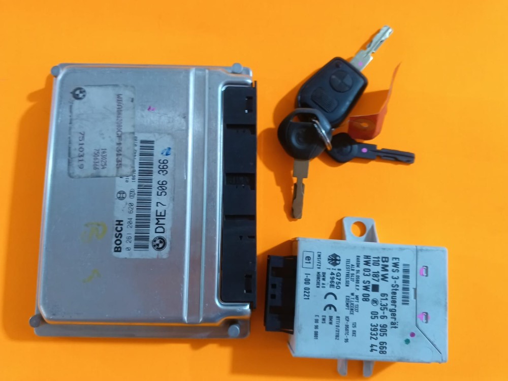 BMW E39 E38 E53 8 Cylinder DME 7596386 ECU Set Kit EWS3 + 2 Keys Bosch OEM