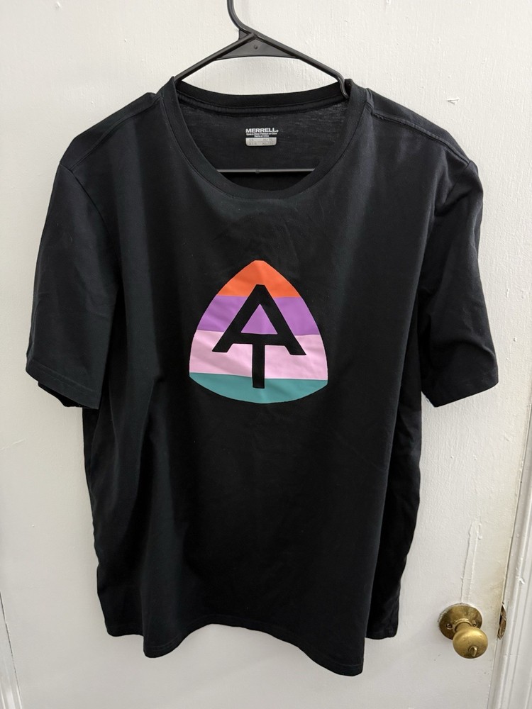 Merrell Men's Appalachian Trail Logo Black Tee Size XL Short Sleeve T Shirt