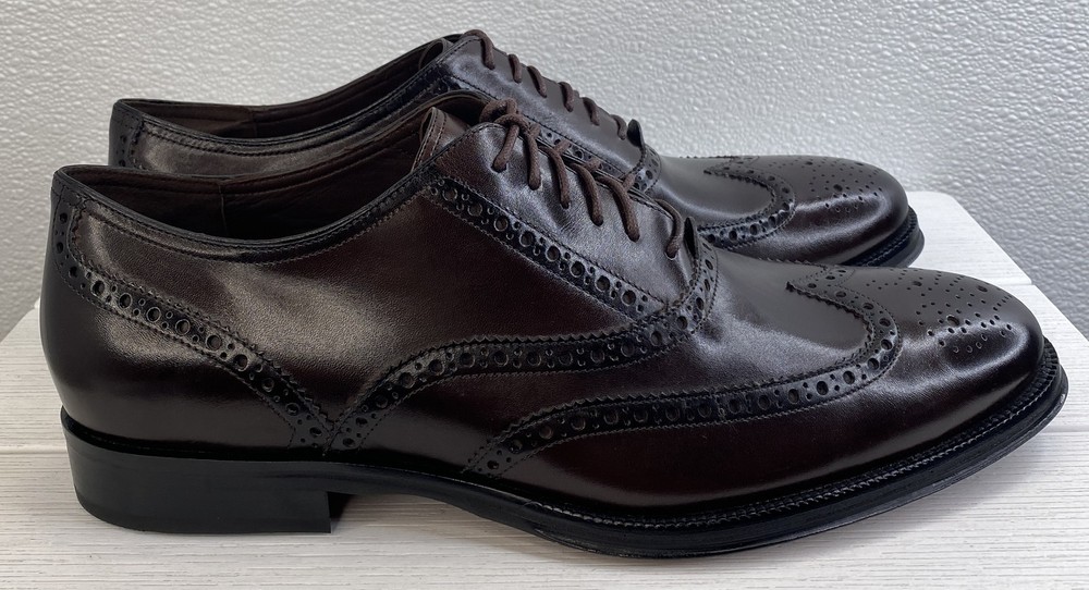 Cole Haan Bedford Wingtip Oxford Mens Size 9.5 Madeira/Black Leather Dress Shoes