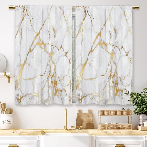 Gold Marble Kitchen Curtains 27.5x39 Inches Set of 2 14_gold_marble
