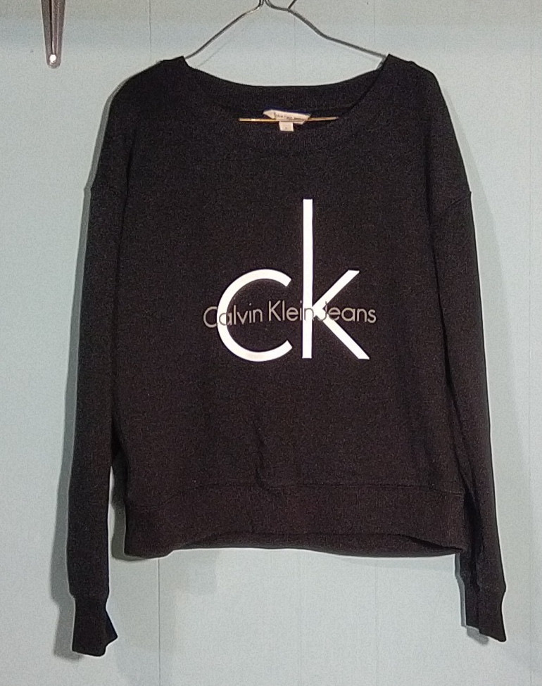 Calvin Klein Black Pullover Sweatshirt Women's Size L Large Long Sleeve Shirt
