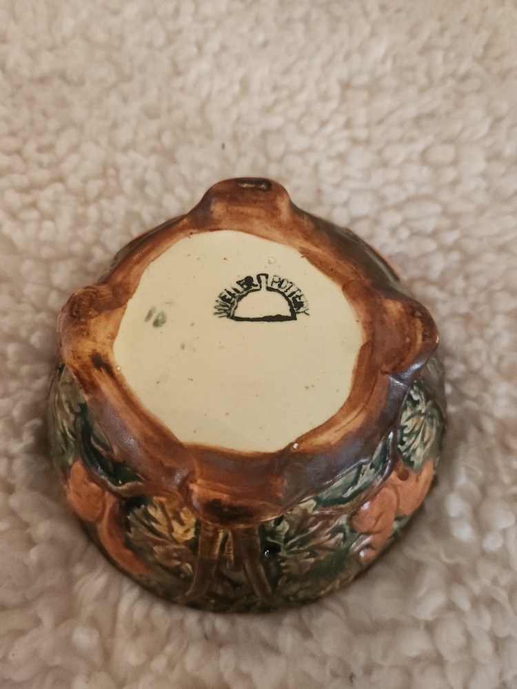 Weller Pottery  Pattern Bowl w Squirrels Forest Crisp Mold Unmarked
