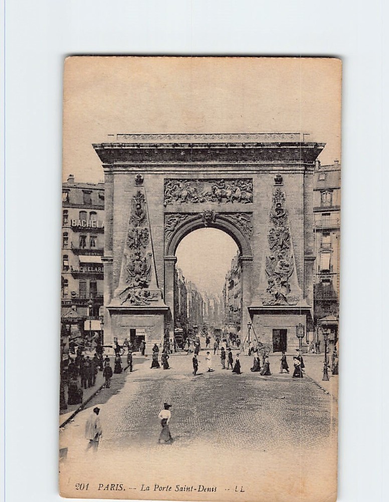 Postcard La Porte Saint Denis Paris France