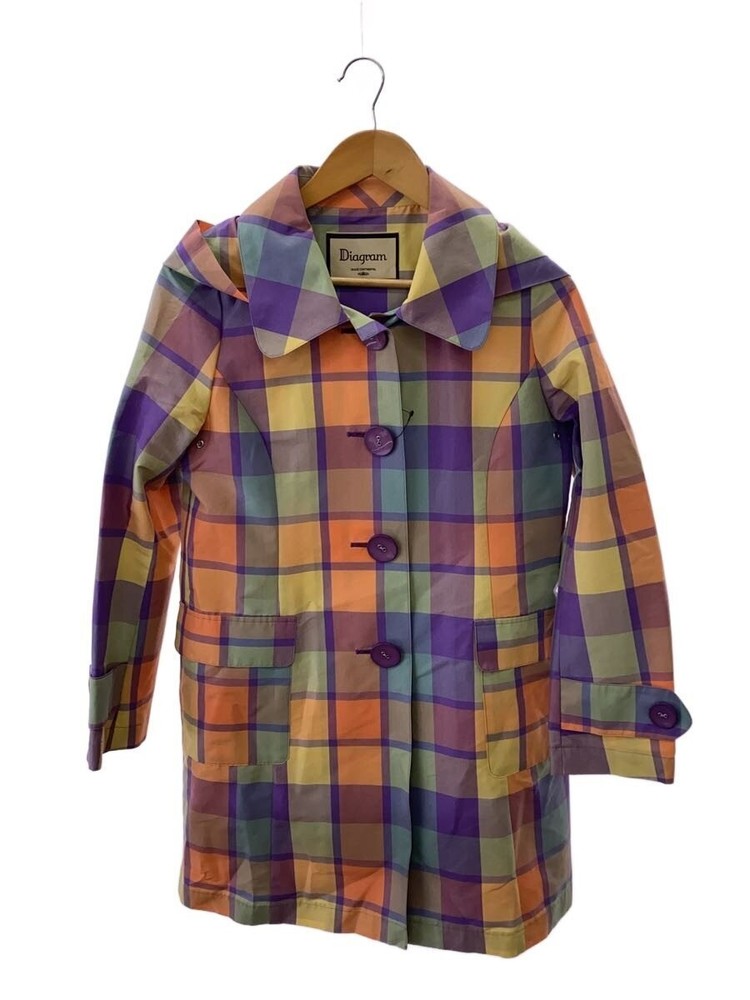 Diagram Grace Continental Trench Coat/38/Polyester/Multicolor/Check// 60301