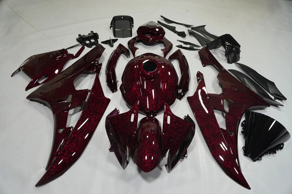 CA Stock Red Forged Carbon Fiber Like Fairing for Yamaha 2006 2007 YZF R6 +Tank