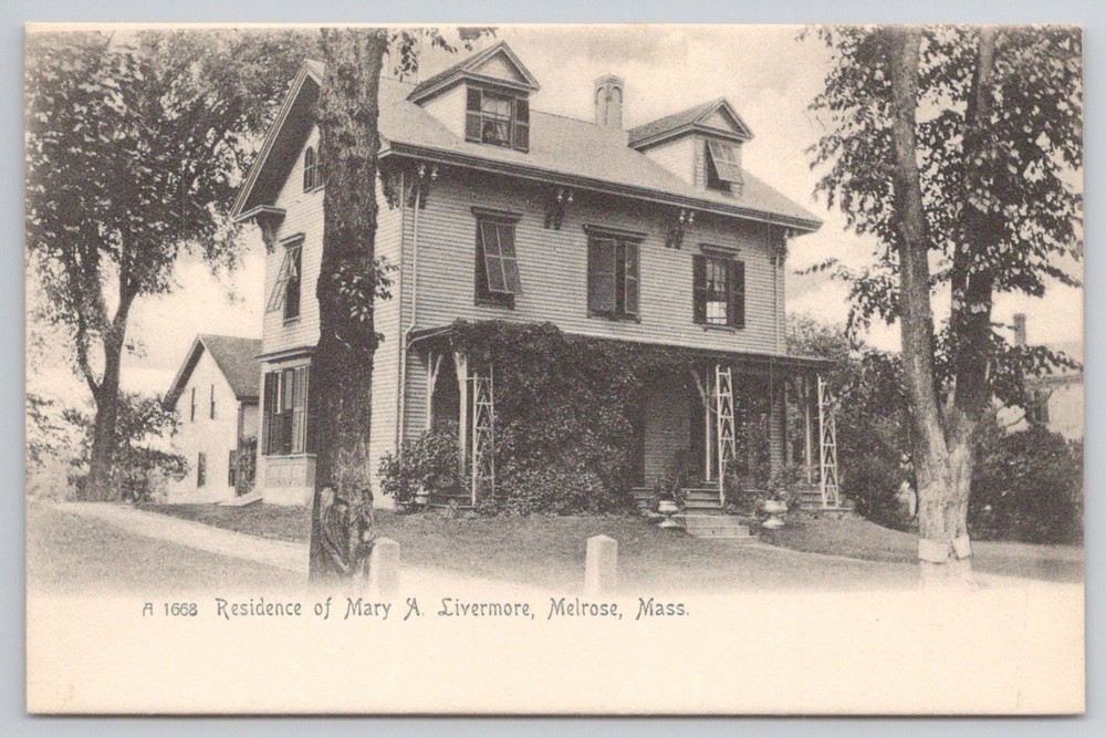 Mary A. Livermore Residence Postcard Melrose Mass Rotograph RPPC 1900s