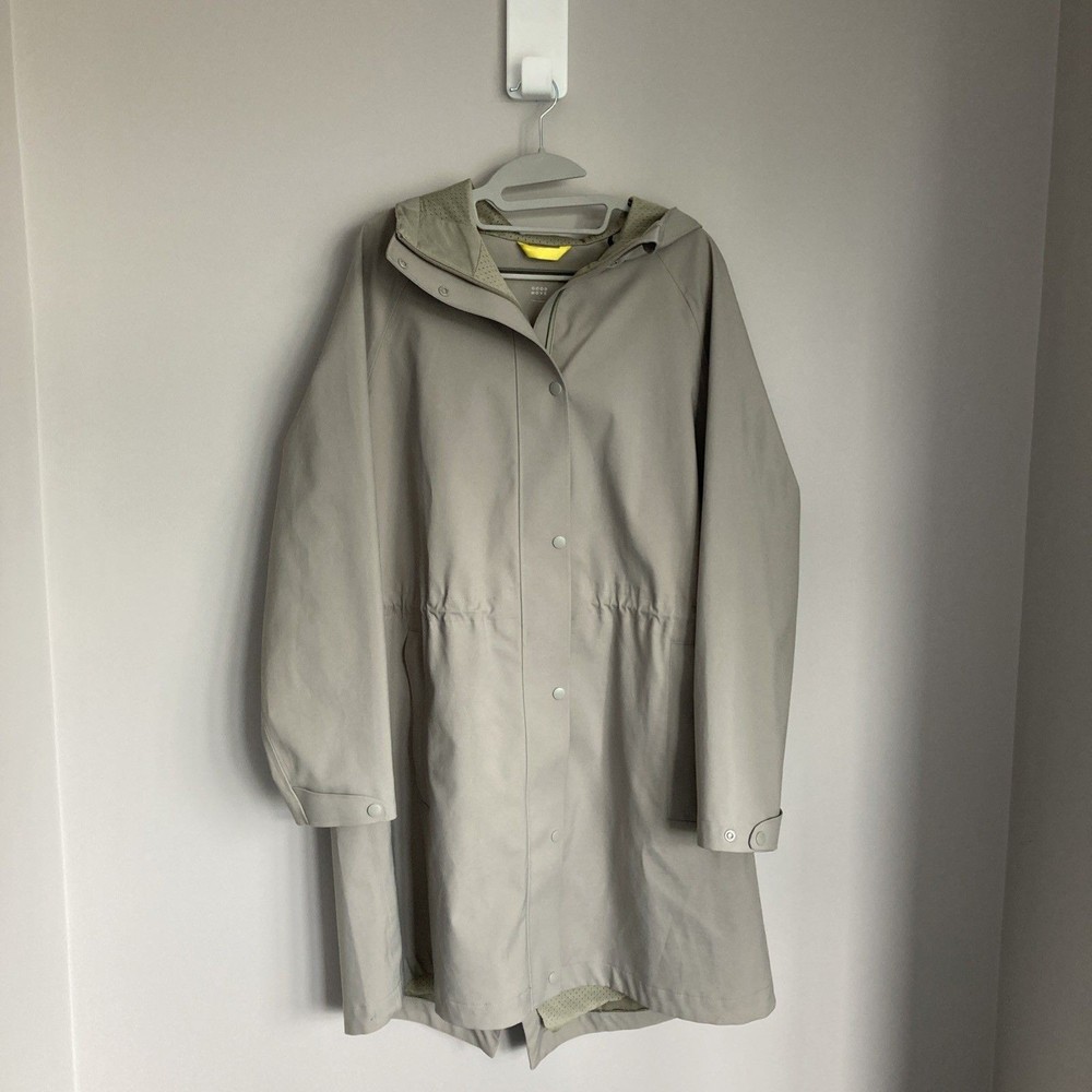 M&S Womens Goodmove Trench Coat Jacket UK 16 Green Mid Length