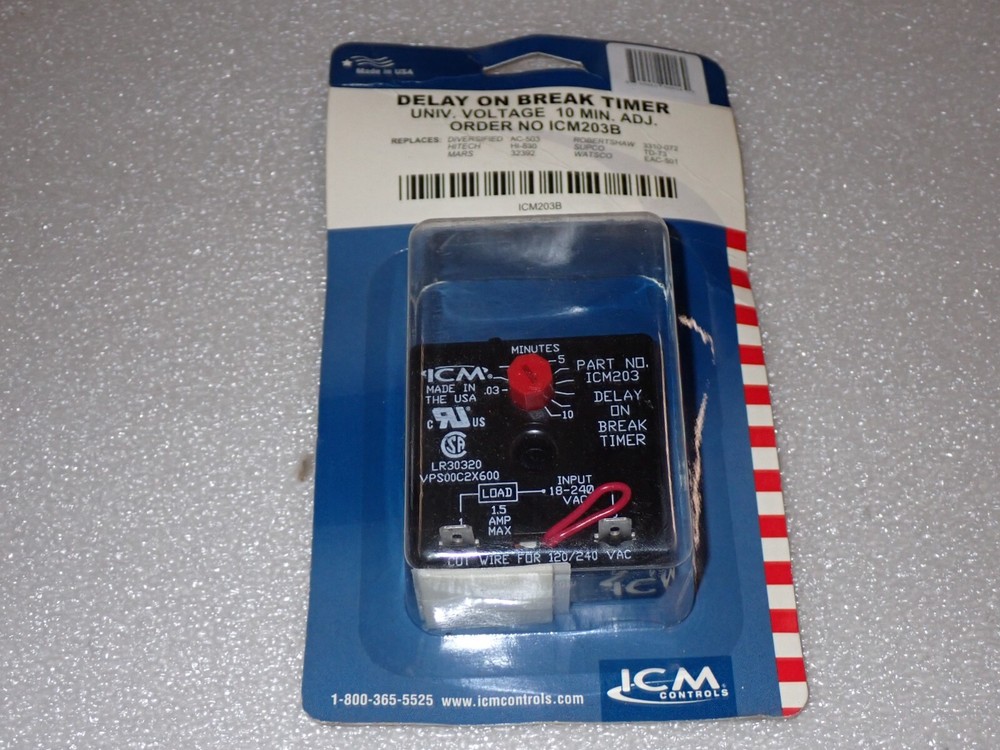 ICM Controls ICM203B Delay-on-Break Timer NEW