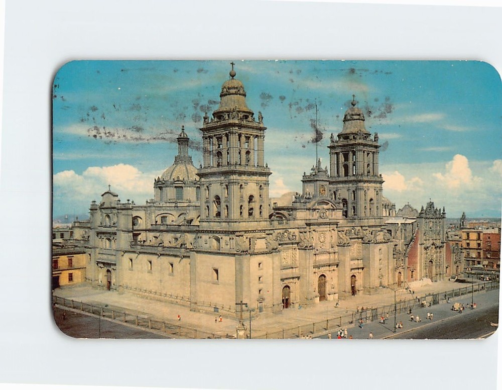 Postcard Cathedral in Mexico City Mexico