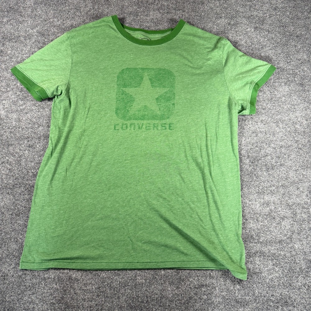 Official Converse All Star Green T-Shirt Size XL Graphic SpellOut Short Sleeve