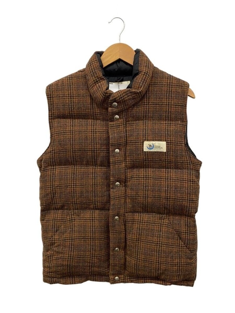 Crescent Down Works Down Vest Brown Houndstooth Size M