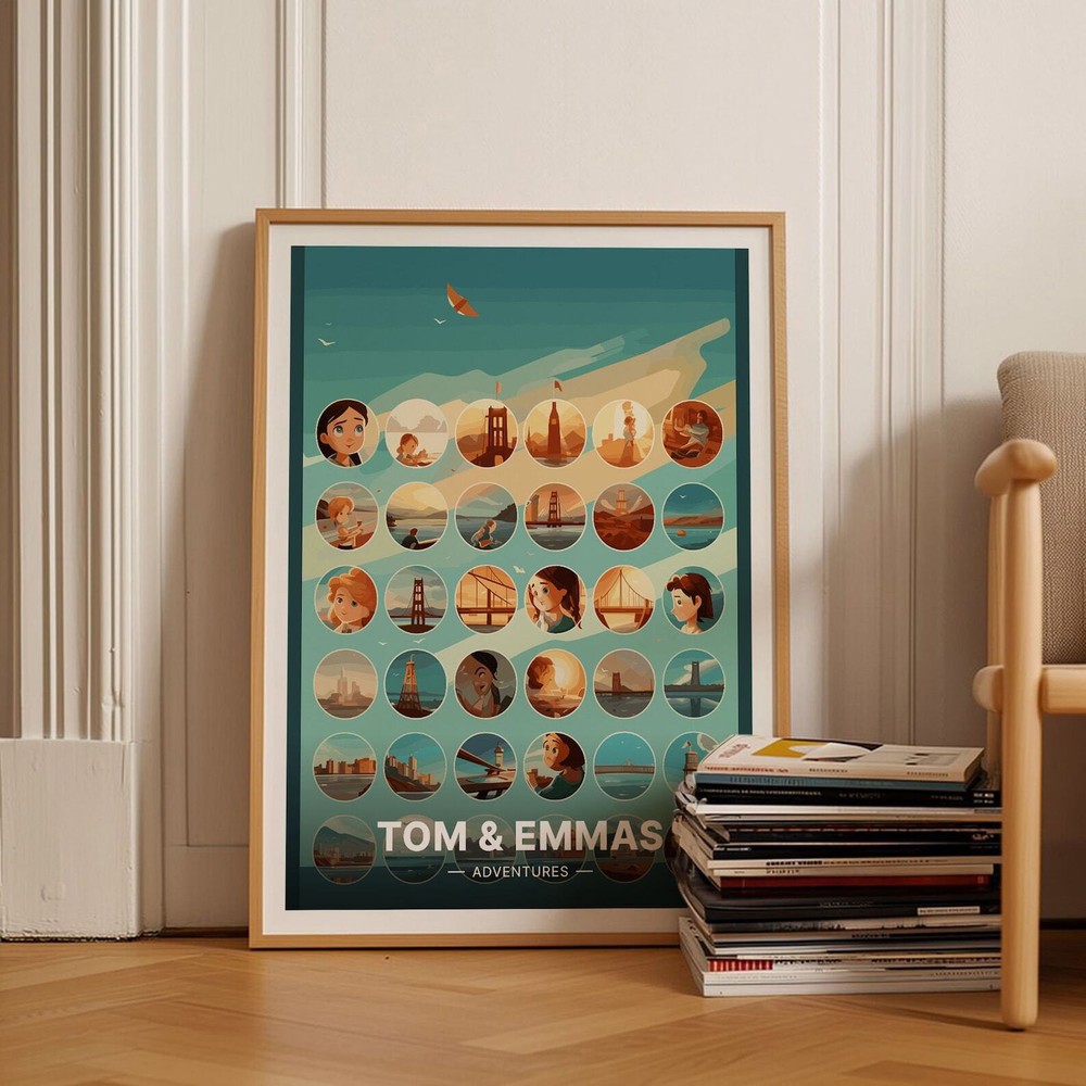 Travel Bucket List Poster World Adventure Map Custom Destination Art Home Decor