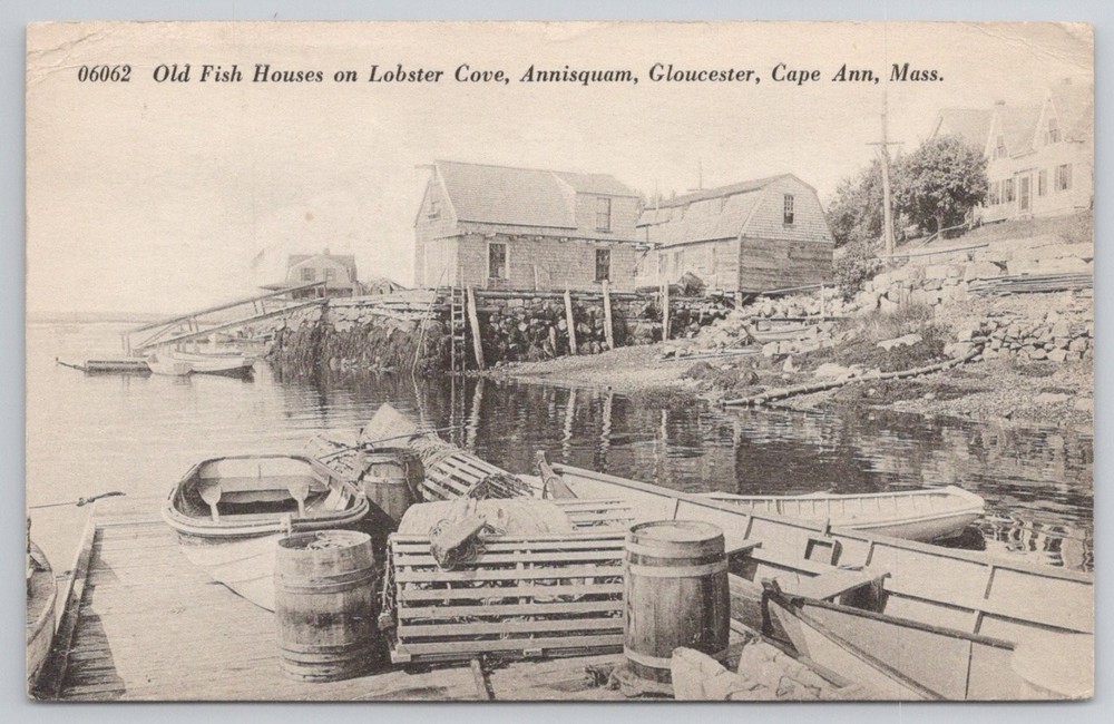 1920 Lobster Cove Annisquam Gloucester MA Old Fish Houses Postcard