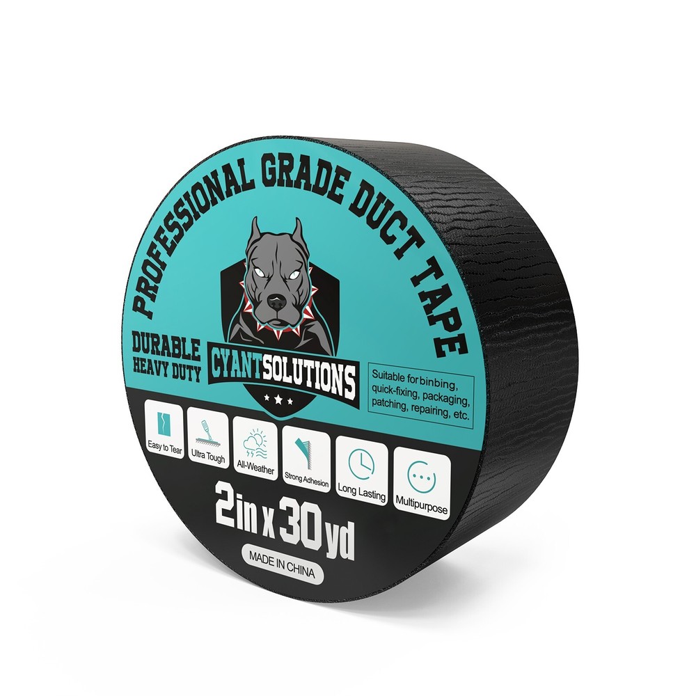Black Duct Tape Heavy Duty, 2 Inches x 30 Yards Per Roll, Waterproof Outdoor