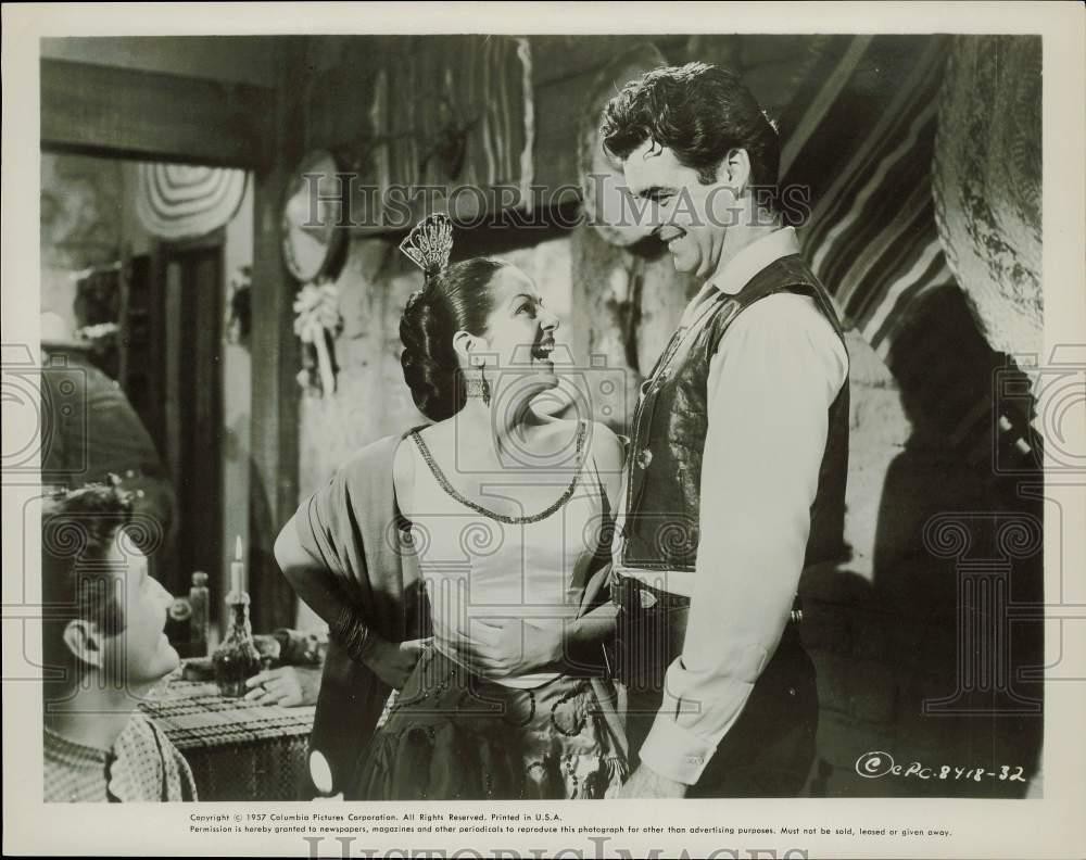 1957 Press Photo Eugene Iglesias, Yvette Duguay and Rory Calhoun in 