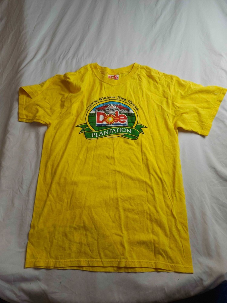 Dole Plantation Hawaii T-Shirt Yellow Mens Medium Yellow Graphic Print Souvenier