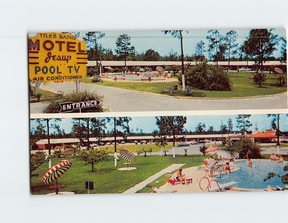 Postcard Pool View Motel Jesup Jesup Georgia USA