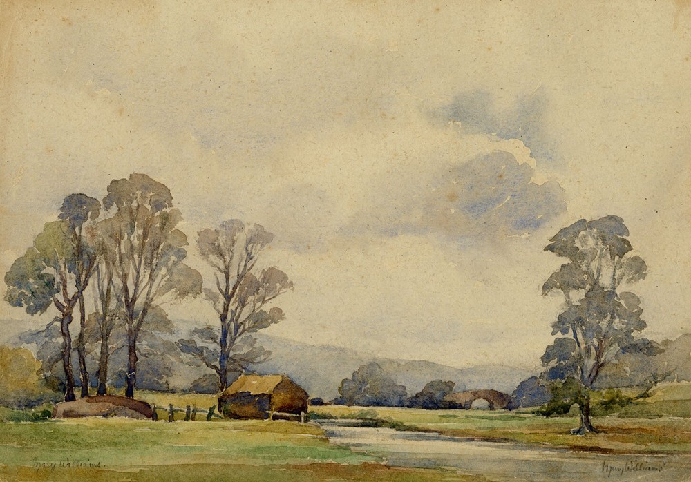 Mary Williams RWA, River Exe, Exwick, Devon – Original 1940 watercolour painting