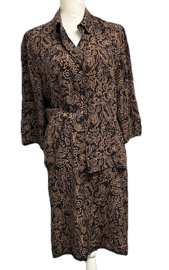 Emma James Liz Claiborne Womens SILK Two Piece Set Size 14 Vintage 90s Grandma