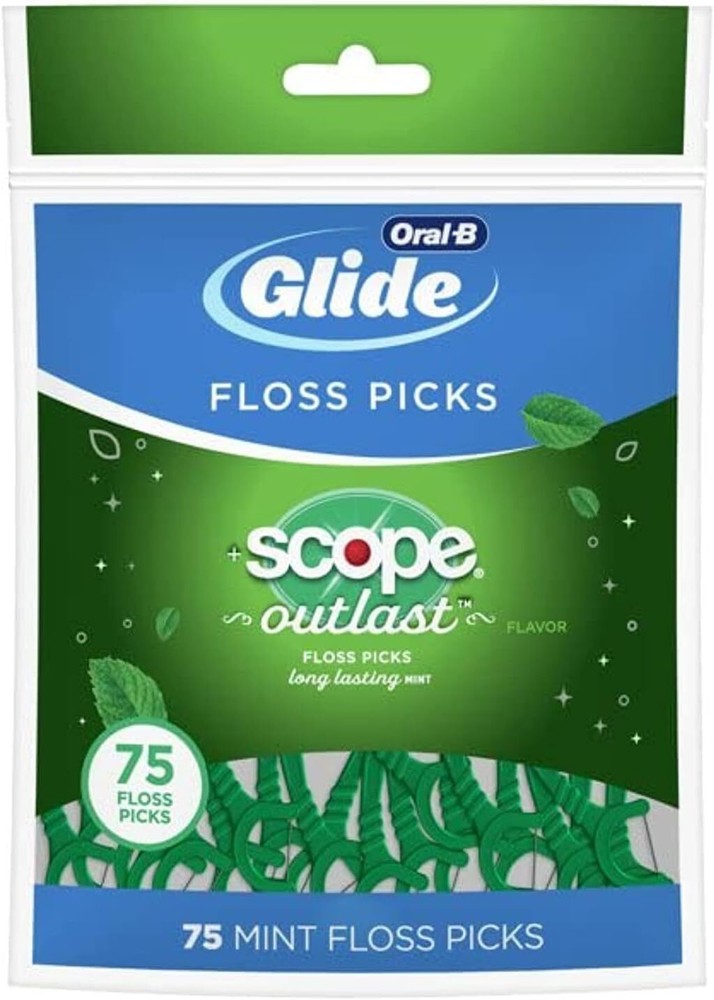 Glide Floss Picks 75 Count Scope Outlast Bag (6 Pieces)