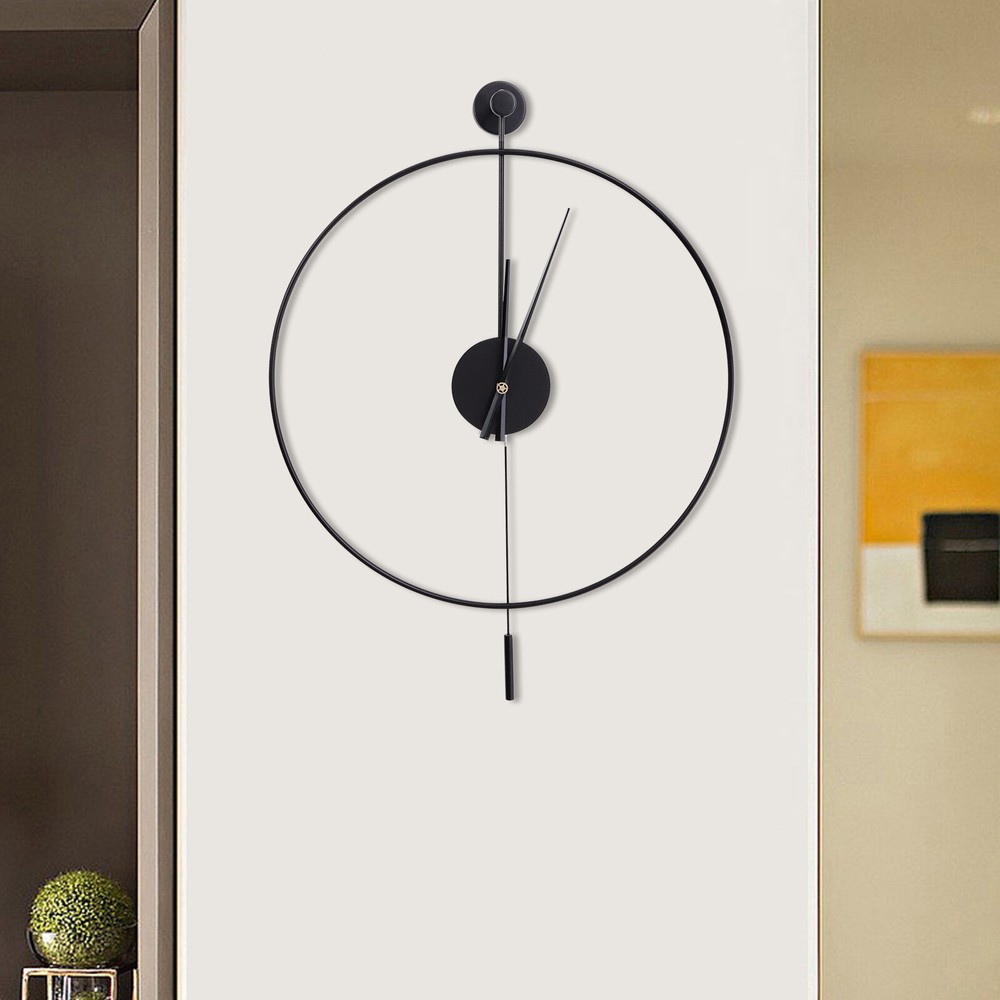 Modern Round Wall Clock Unique Design Silent Quartz Movement For Office, Study