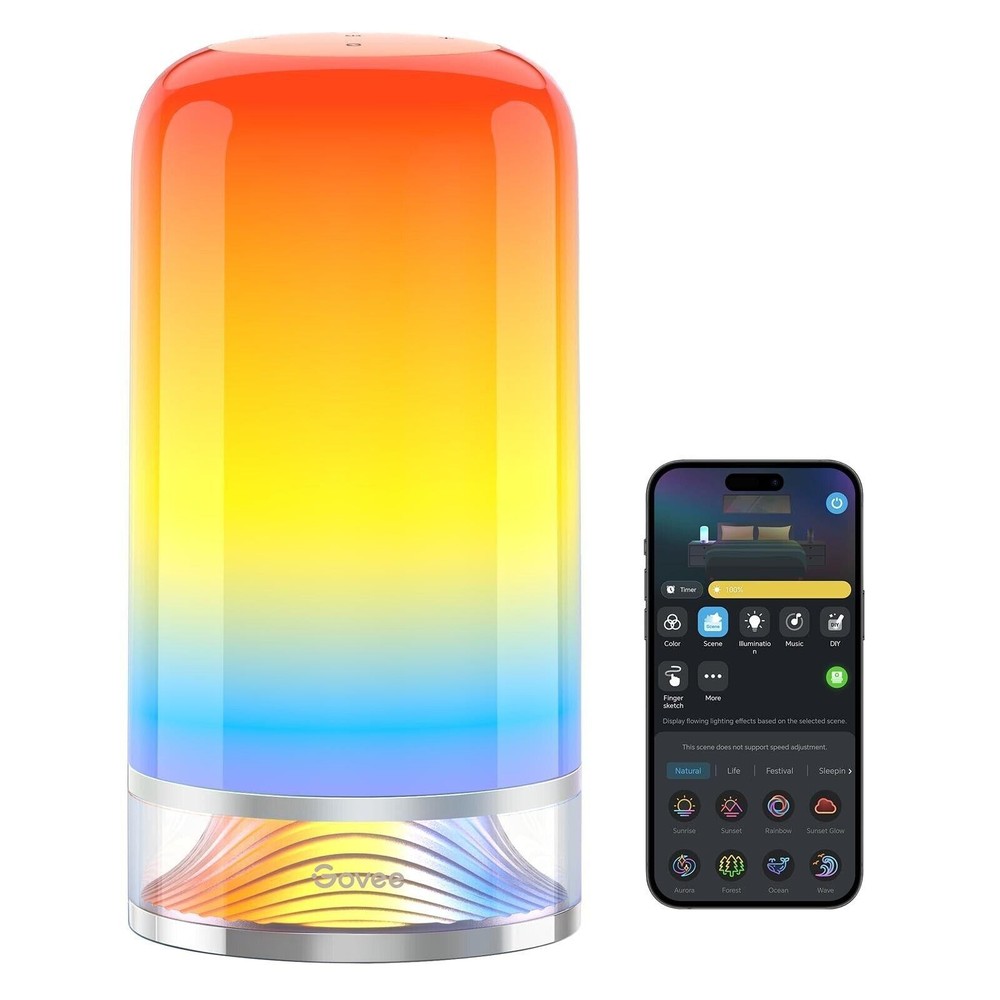 Govee Rgbic Smart Table Lamp 2, Touch Bedside Small Table Lamp Work with Matt...