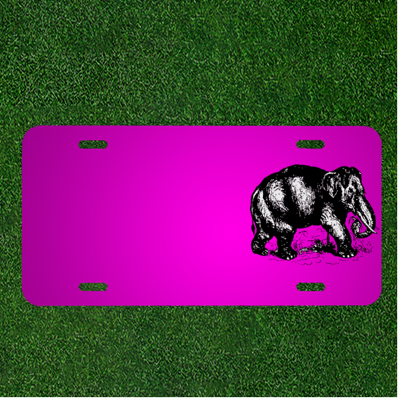 Custom Personalized Car License Plate with Elephant Design and Names