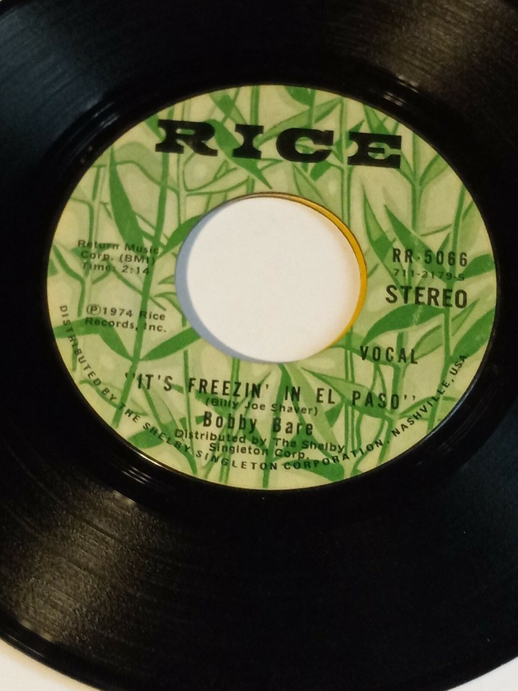 Bobby Bare I Took A Memory To Lunch / It's Freezin' In El Paso 45 Rice 1974