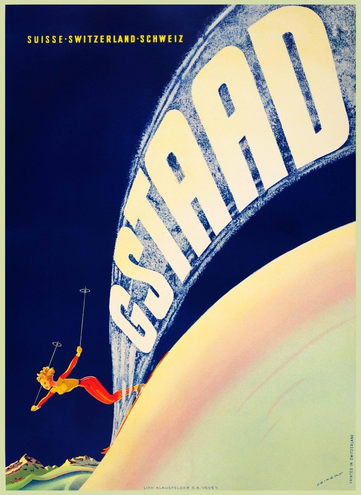 Decoration Poster.Home room art.Interior design.Gstaad Ski resort.Travel.7225