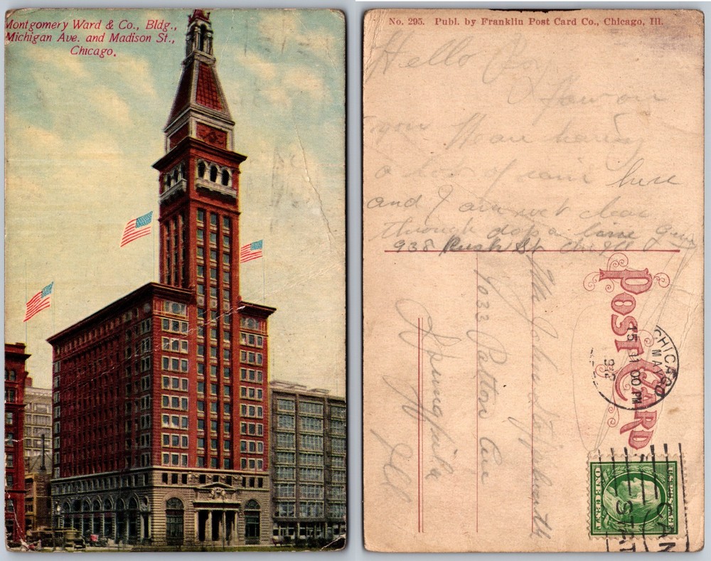 Montgomery Ward Co Building Chicago IL Postcard