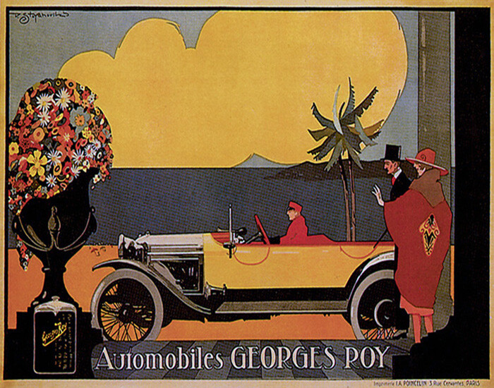Poster Automobiles Georges Roy French Car Luxury Vintage Repro Free S/H