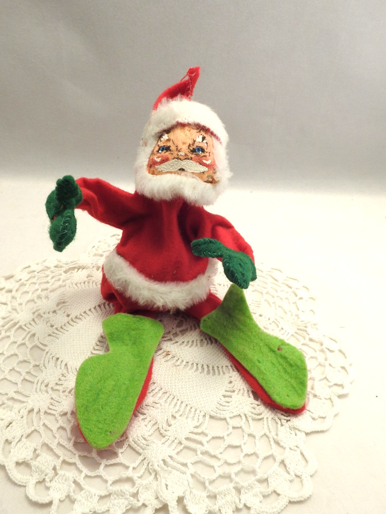 🎅Vintage 1971 Annalee Mobilitee Doll Christmas Sitting Santa Claus 6” Plush