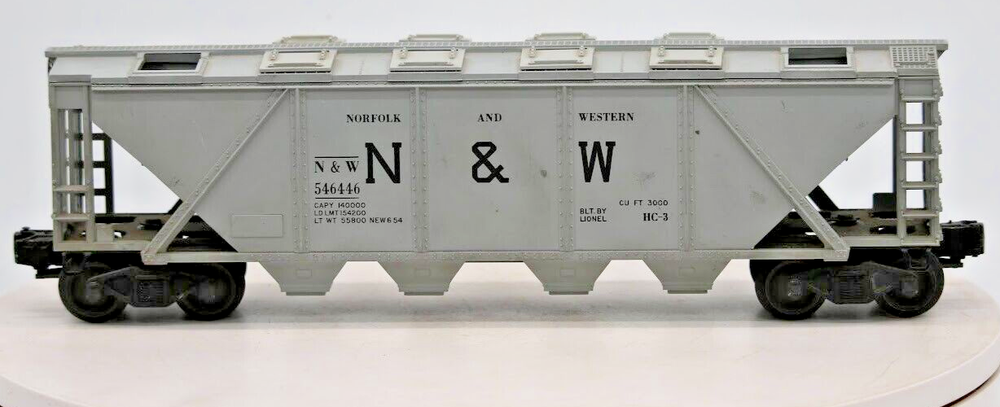 Lionel N&W 6446 Covered Cement Car 546446 Norfolk & Western 4-bay Hopper Train